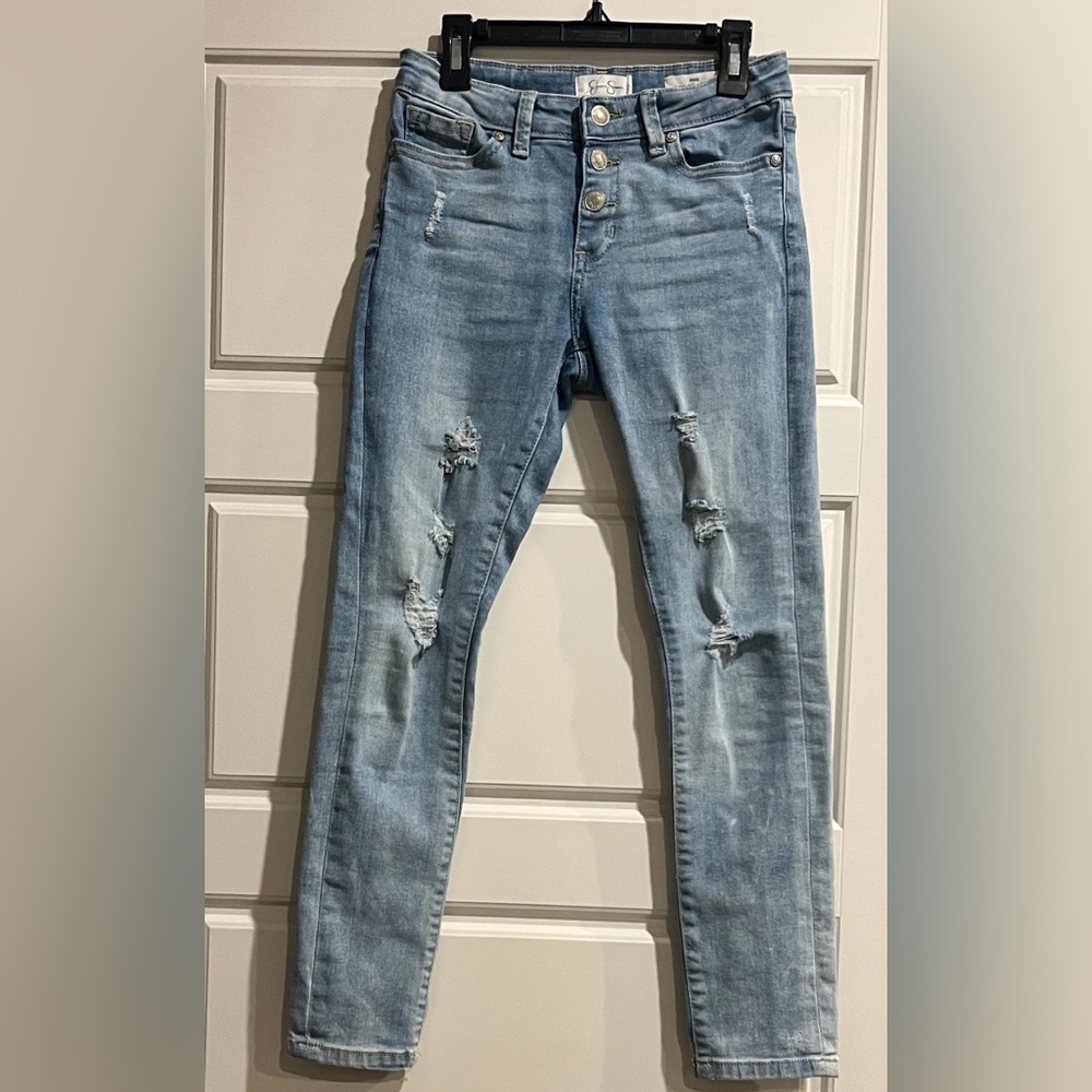 Girls Jessica Simpson Emma Mid-Rise Roll Cuff Skinny Jeans - Size 10